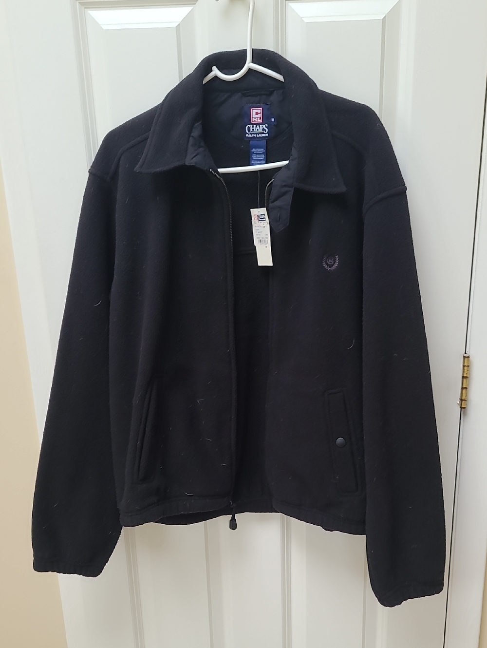 Chaps Men’s Black Zip-Up Fleece Jacket